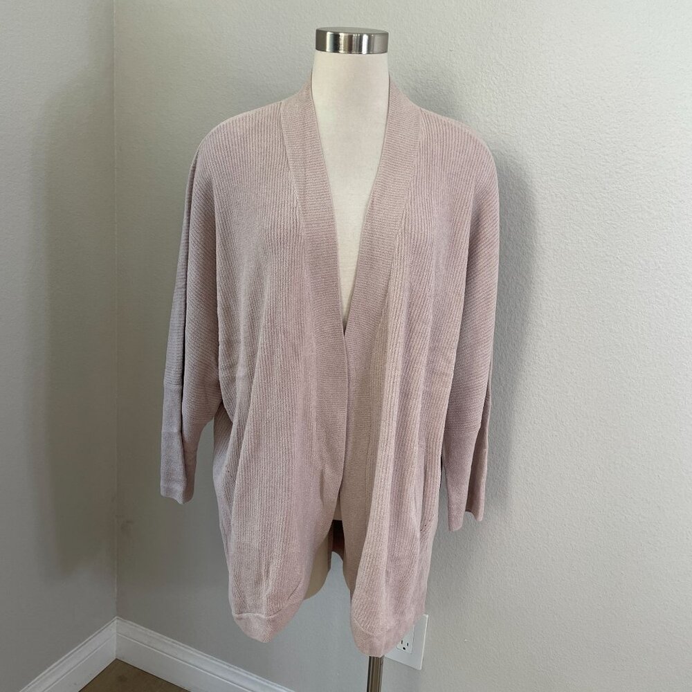 NEW‎ Barefoot Dreams Plus 3X CozyChic Ultra Lite Cocoon Long Cardigan Faded Rose
